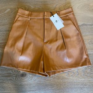 For All ManKind Tan Polyester Shorts